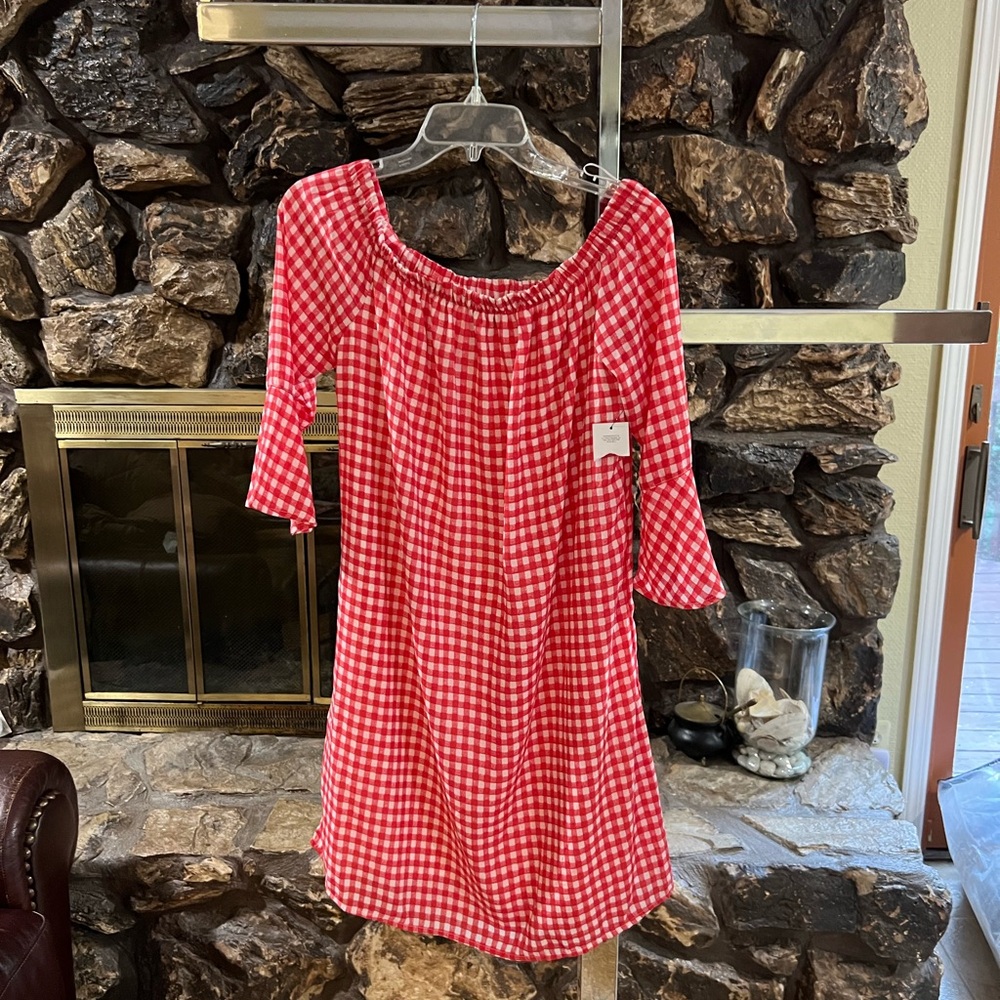 City Streets New Red Checkered Dress
